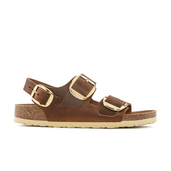Milano Big Buckle Cognac Oiled Leather